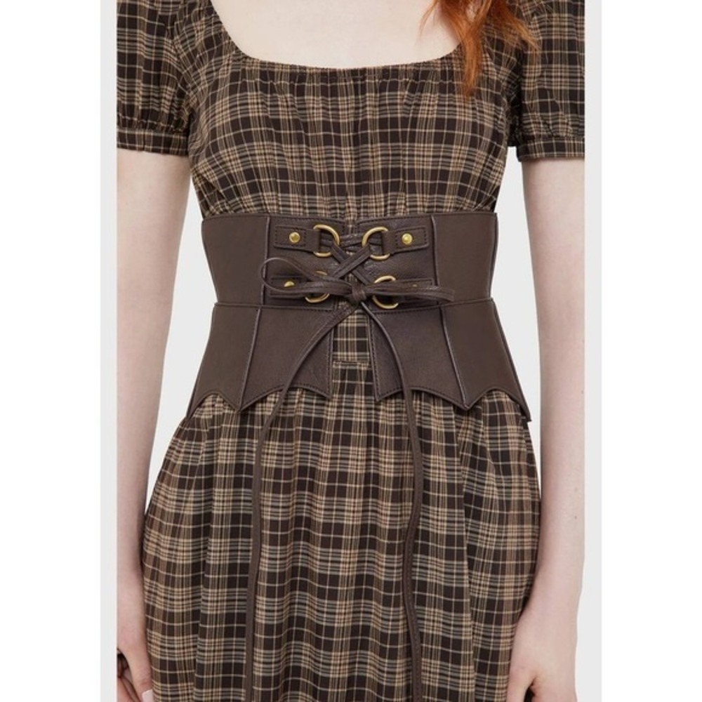 killstar wetland bat peplum corset belt brown XS-S